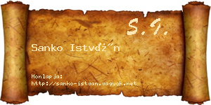 Sanko István névjegykártya